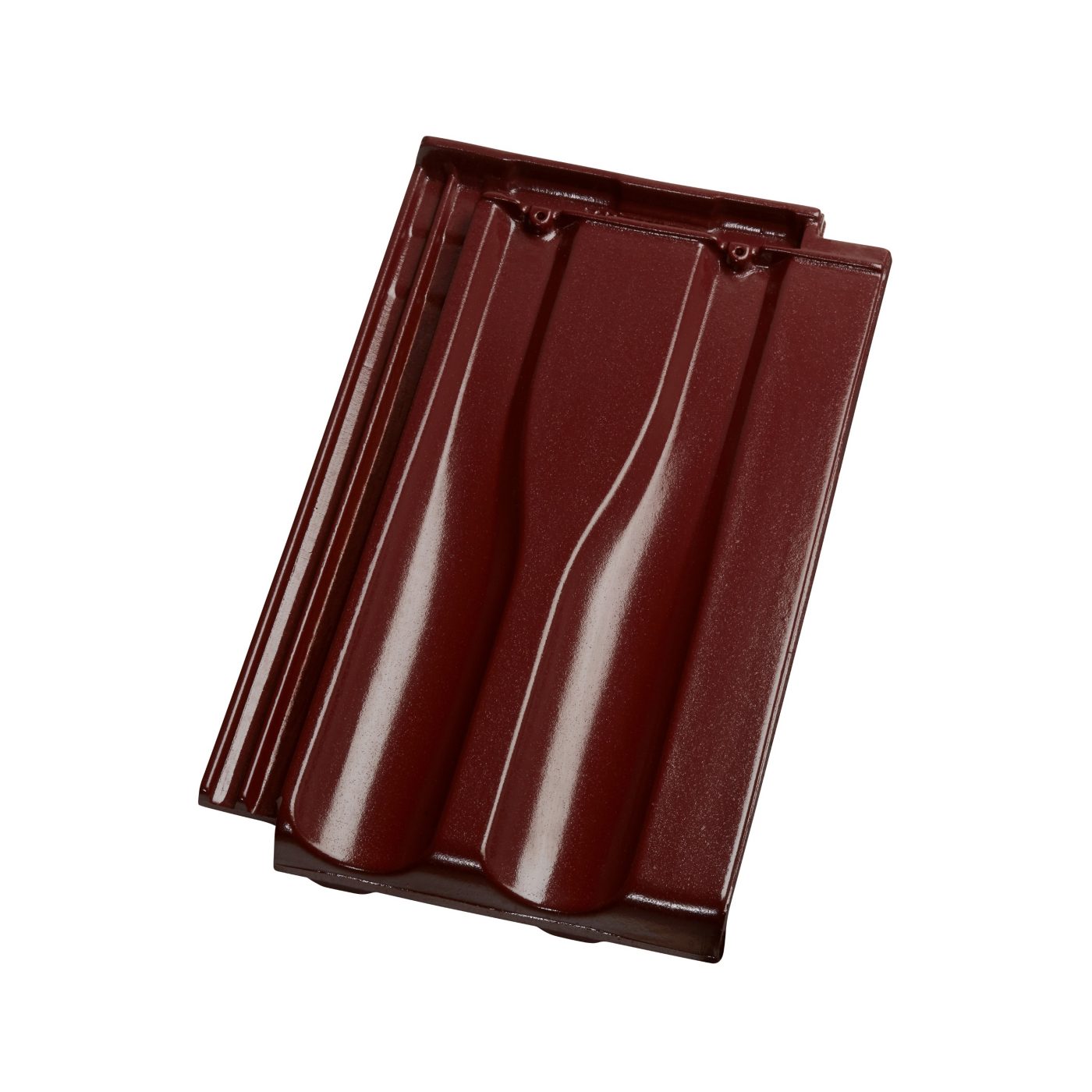 Single product shot of the Hranice 11 Glaze Amadeus red roof tile
